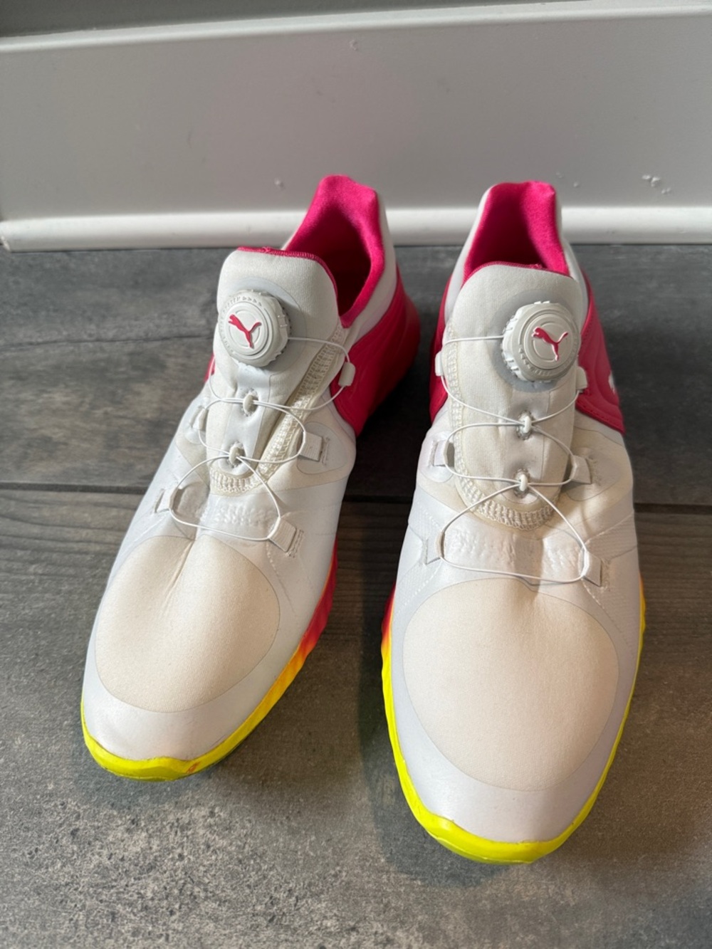 Puma Women’s White, Pink and Yellow Golf Sneakers